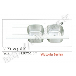 سینک شیشه ای کنزو مدل ویکتوریا V701w سفید