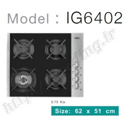 اجاق گاز صفحه شیشه ای کن آی مدل IG-6402